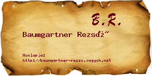 Baumgartner Rezső névjegykártya